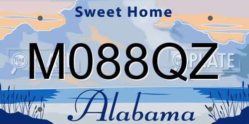 M088QZ Alabama License Plate