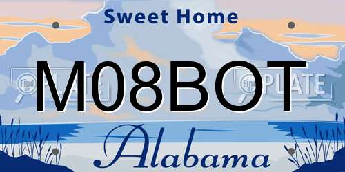 M08BOT Alabama License Plate