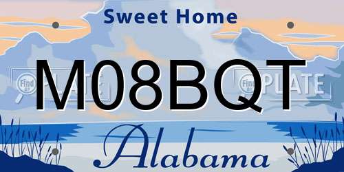 M08BQT Alabama License Plate