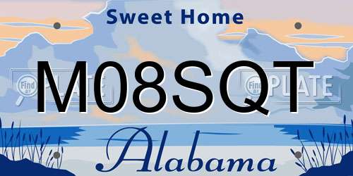 M08SQT Alabama License Plate