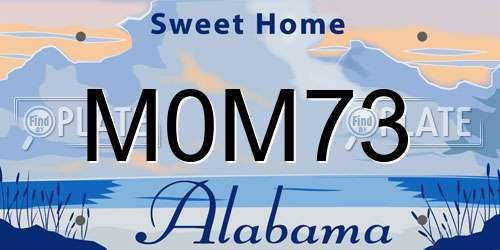 M0M73 Alabama License Plate