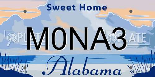 M0NA3 Alabama License Plate