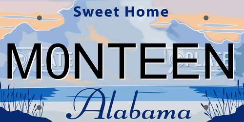 M0NTEEN Alabama License Plate