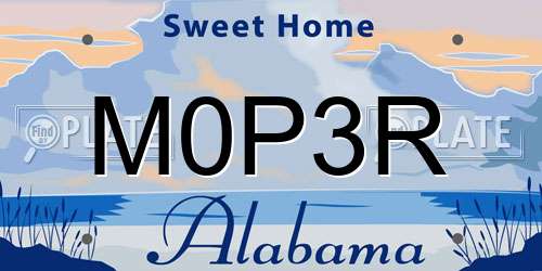 M0P3R Alabama License Plate
