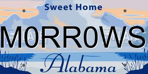 M0RR0WS Alabama License Plate