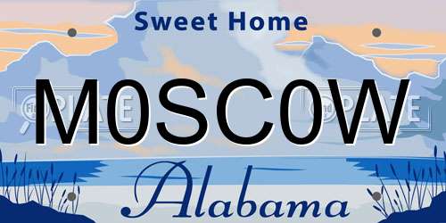 M0SC0W Alabama License Plate