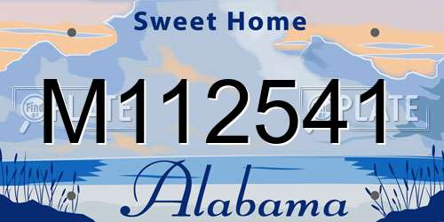 M112541 Alabama License Plate