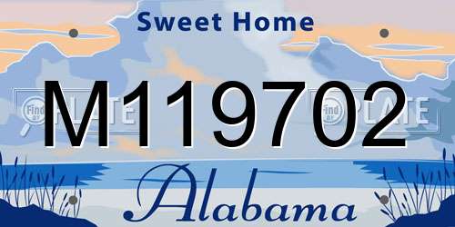 M119702 Alabama License Plate