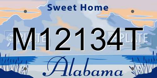 M12134T Alabama License Plate