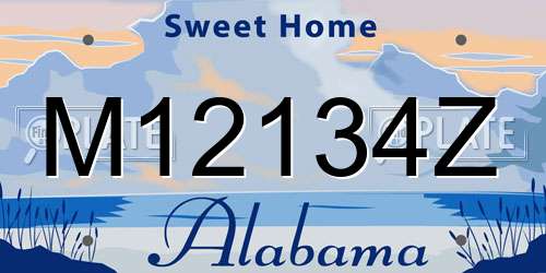 M12134Z Alabama License Plate