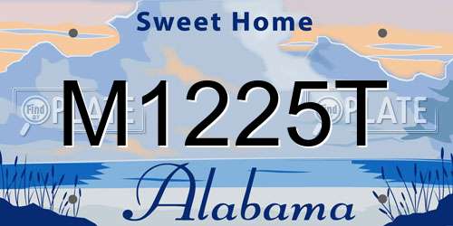 M1225T Alabama License Plate