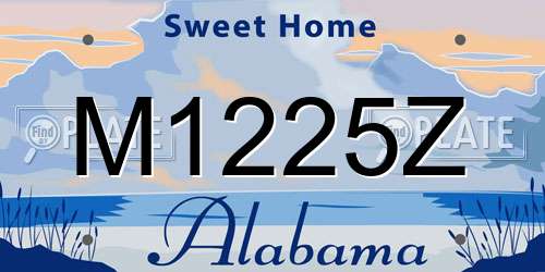 M1225Z Alabama License Plate