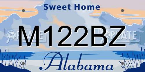 M122BZ Alabama License Plate