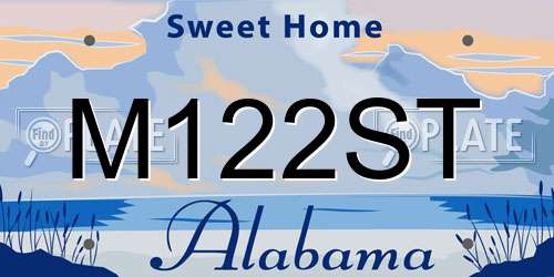 M122ST Alabama License Plate