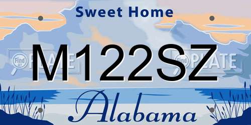 M122SZ Alabama License Plate