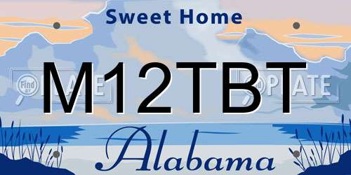 M12TBT Alabama License Plate