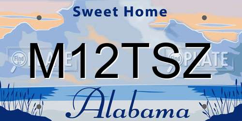 M12TSZ Alabama License Plate