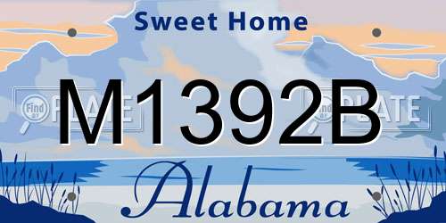 M1392B Alabama License Plate
