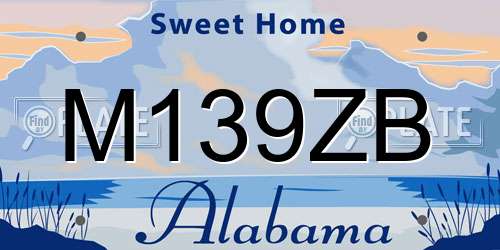 M139ZB Alabama License Plate