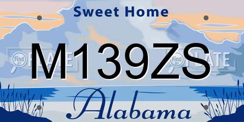 M139ZS Alabama License Plate