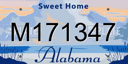 M171347 Alabama License Plate