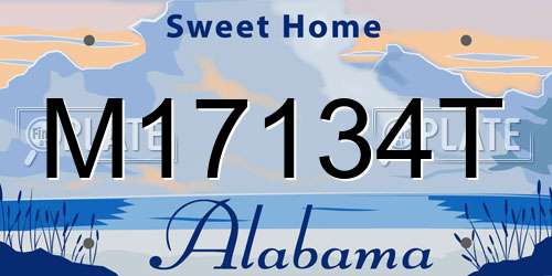 M17134T Alabama License Plate