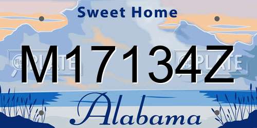 M17134Z Alabama License Plate