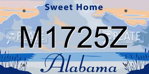 M1725Z Alabama License Plate