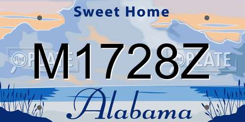 M1728Z Alabama License Plate
