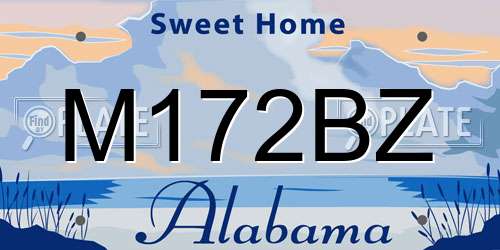 M172BZ Alabama License Plate