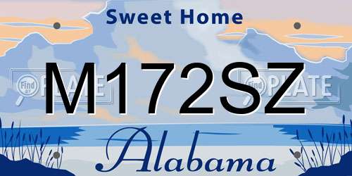M172SZ Alabama License Plate