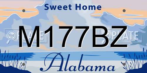 M177BZ Alabama License Plate