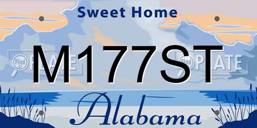 M177ST Alabama License Plate
