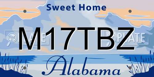 M17TBZ Alabama License Plate