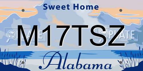 M17TSZ Alabama License Plate