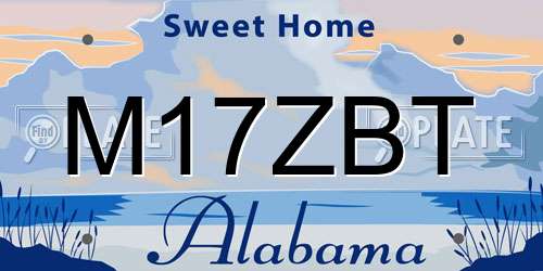 M17ZBT Alabama License Plate