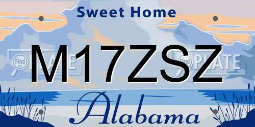 M17ZSZ Alabama License Plate