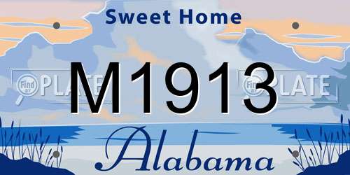 M1913 Alabama License Plate