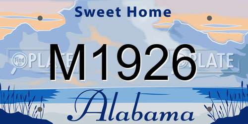 M1926 Alabama License Plate