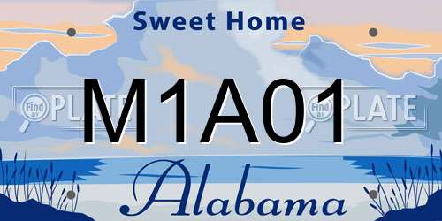 M1A01 Alabama License Plate