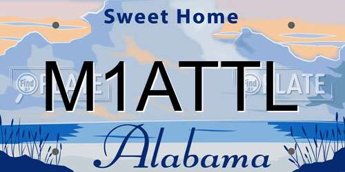 M1ATTL Alabama License Plate
