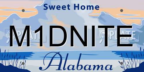 M1DNITE Alabama License Plate