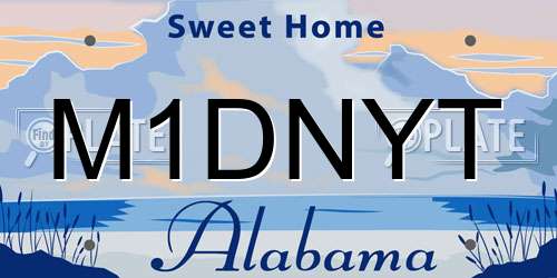 M1DNYT Alabama License Plate