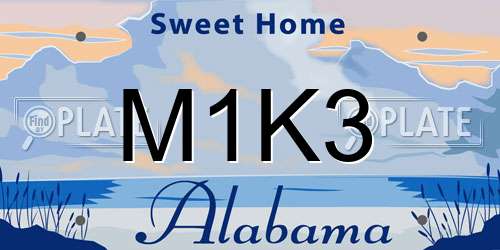 M1K3 Alabama License Plate