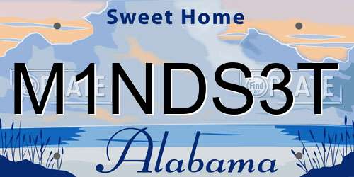 M1NDS3T Alabama License Plate