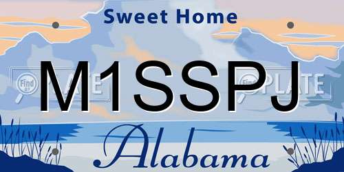 M1SSPJ Alabama License Plate