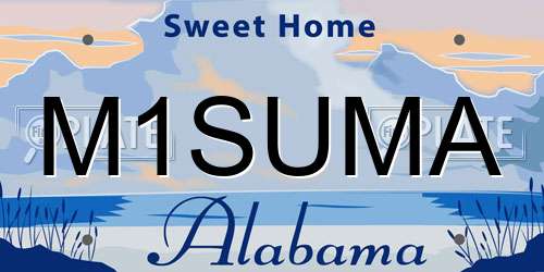 M1SUMA Alabama License Plate
