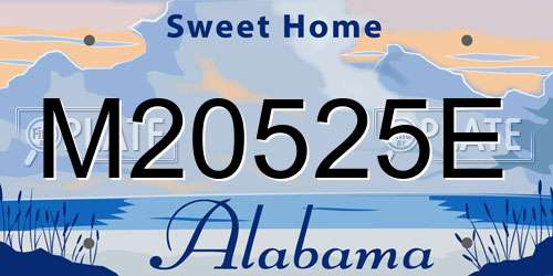 M20525E Alabama License Plate