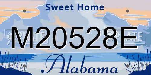 M20528E Alabama License Plate