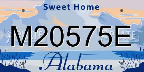 M20575E Alabama License Plate